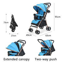 Poussette bébé pliable 3 en 1 personnalisée, best-seller, avec fonction sommeil et poussée bidirectionnelle