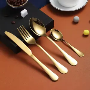 Peralatan makan pernikahan, Stainless Steel Set hadiah 18/0 peralatan makan perak sendok garpu pisau melayani Set