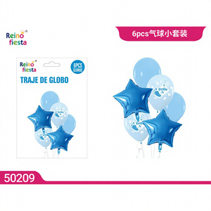 Ensemble de 6 ballons ronds Peiyong Blue Star, modèle 50209, pour les fêtes de remise des diplômes, la fête des mères et le Nouvel An chinois - Product Image 1