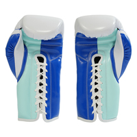 Gants de boxe personnalisés TOPN couleur bleu menthe, unisexes, en cuir microfibre, pour MMA, avec support ergonomique pour le poignet