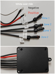 Dernier contrôleur RF à double zone 12V 15/35/60A contrôlé par application à distance pour éclairages de roche, éclairages de roues et feux arrière blanc pur/RGBW - Product Image 6