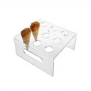 Support à glaces en acrylique transparent à 9 trous, design simple, forme carrée, prix abordable - Product Image 1