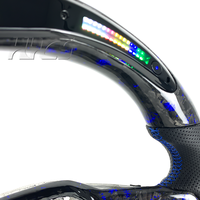 Volant de Direction en Fibre de Carbone Forgée avec Écran LED pour Ford Mustang GT GT500, Style Sport