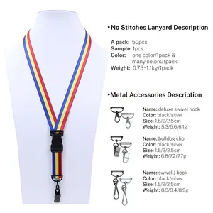 Ergonomics Seamless Polyester Digital Printing ID Card Holder Personalized Neck Sports Work Card Exhibitions Custom Lanyard