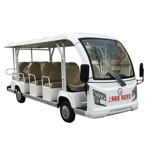 Elektrik 14 kursi mobil tamasya bus sekolah mewah Kendaraan Kereta bus wisata untuk transportasi Hotel dan resor