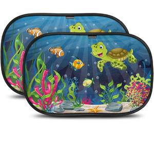 แผ่นบังแดดติดกระจกรถยนต์แบบพับได้ ลายการ์ตูนเด็ก  วัสดุไนลอนตาข่าย  ป้องกันรังสียูวี  2 ชิ้น  แบบซูซาน - Product Image 5