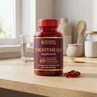 Capsules de Coenzyme Q10 en gélules molles OEM ODM, 60 capsules, complément nutritionnel, soutien antioxydant, marque privée