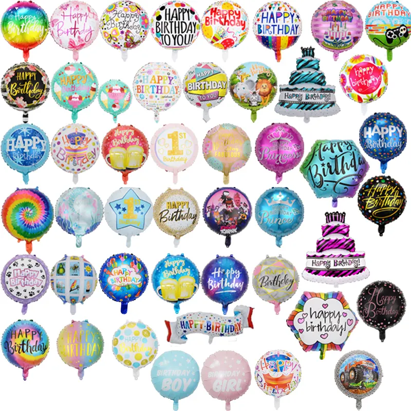 18 inch Helium Balloon Candle Happy Birthday Party Decorations Balloons Round Foil balloons Colorful ballons Globos