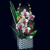 Mould King 10025 Eternal Knot Concentric Phalaenopsis Bonsa Building Blocks DIY 3D Flower Bouquet Bricks Toys Gift untuk Anak Perempuan