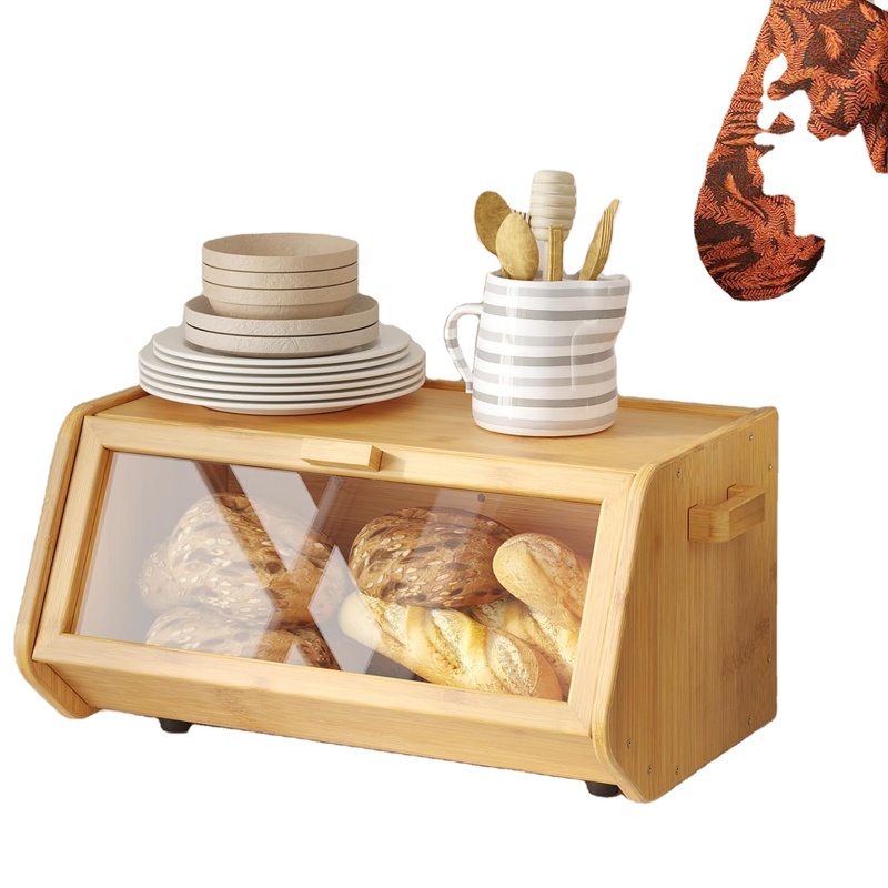 Wooden Large Capacity Countertop Bread Container