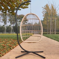 Œuf populaire pour le jardin Balançoires de patio en rotin Chaise suspendue pour l'extérieur pour le commerce de gros