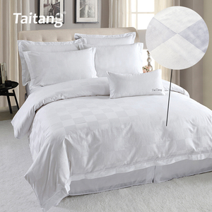 Bộ ga trải giường khách sạn Taitang 100% cotton linen cao cấp, chất liệu satin jacquard, kích thước Queen, kiểu dáng đơn giản - Product Image 1