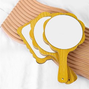 202412 Tay Bằng Gỗ Gương Du Lịch Cầm Tay Gỗ Đóng Khung Gương Gỗ Tự Nhiên Mỹ Phẩm Gương Với Xử Lý Hình Bầu Dục - Product Image 5