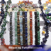 Perles de jade colorées et vibrantes de 6 à 10 mm, perles lâches polies de forme irrégulière, pour la création de bijoux faits à la main, bracelets, colliers, artisanat
