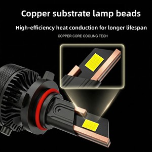 Ampoule de phare LED haute puissance 120W 20000LM, dissipation thermique à quatre tubes en cuivre, H1 H4 H7 H11 9005 9012, sans erreur Canbus, blanc 6000K - Product Image 2