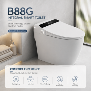 Siège chauffant intelligent pour le marché d'Asie du Sud-Est, en céramique moderne, monobloc, avec écran LED, chauffage instantané, télécommande et fonction lavage - Product Image 1