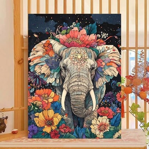 XIXI Kit de peinture par numéros fait main sur toile, animaux, couleurs vives, facile à colorier pour débutants et enfants - Product Image 2