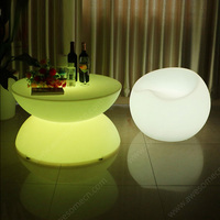 Tabouret de bar moderne en forme de pomme avec LED, en plastique étanche et rechargeable, pour la maison, le bureau, le salon, l'hôtel et le club