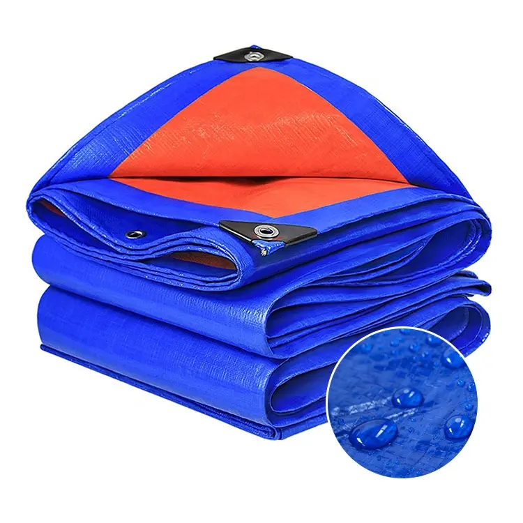 Poly bâche housse de protection meubles de jardin solide étanche HDPE Pe bâche couleur bleu orange