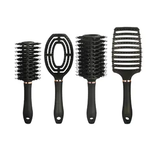 Custom boar bristles thermal round hair brush set for hair curler women detangling hair brush