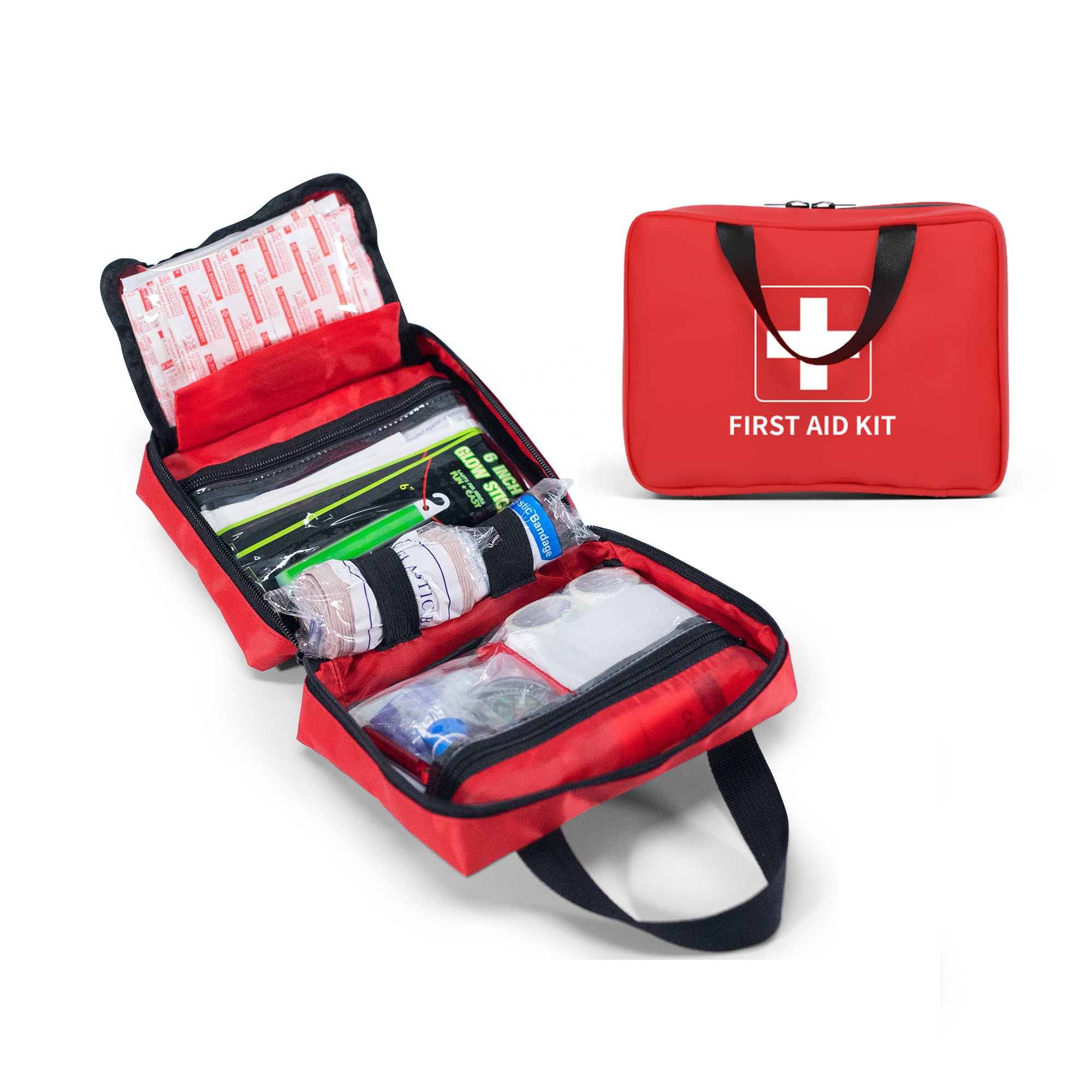 Trousse d'urgence de survie de premiers soins personnalisée et étanche de 220 pièces, sac vide avec fournitures médicales pour logo de voyage en camping-car