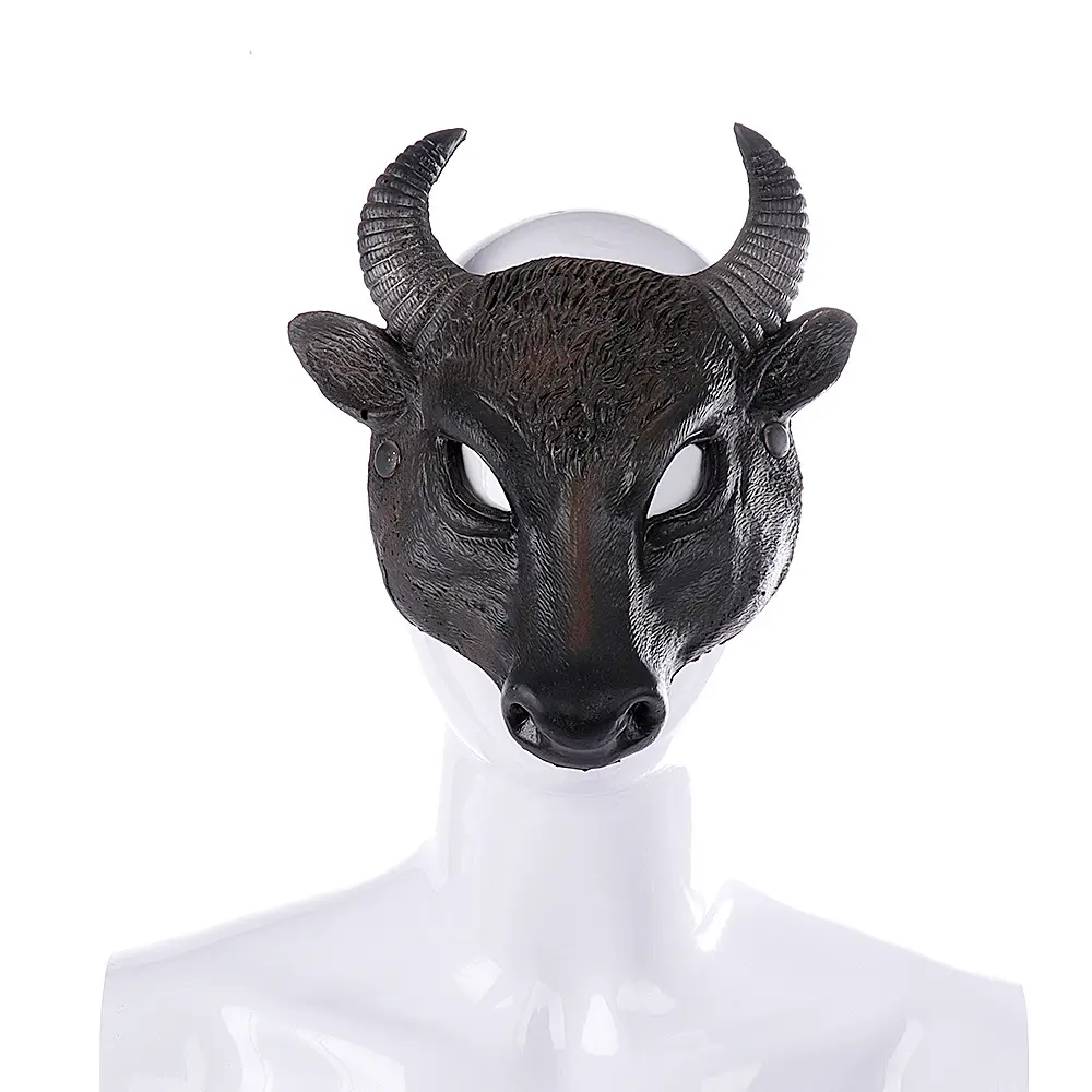 Halloween Ostern Karneval Party Half Face PU Schaum 3D Realistische Tier Buffalo Bull Head Maske