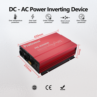 Pretiosus Inverter Factory Direct Nouvel onduleur 2000W pour voiture et maison 12V DC à 220V AC Onduleur à onde sinusoïdale modifiée hors réseau