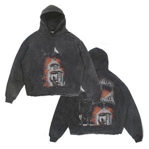 Sudadera con Lavado Ácido de Alta Calidad, Serie High Street, Sudadera Vintage con Lavado a la Piedra, Estilo Oversize - Product Image 4