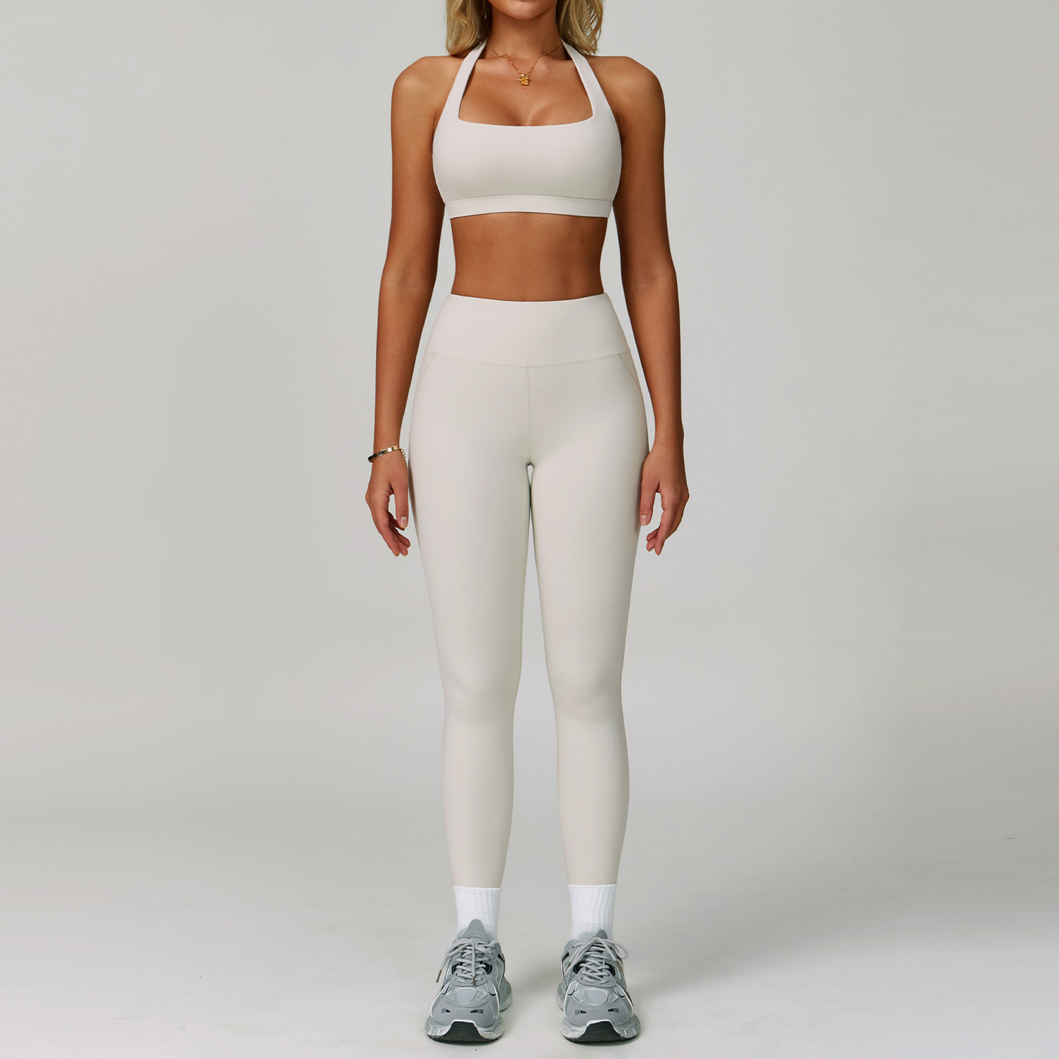 Cross Bra + Leggings (White)