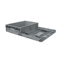 Caisse de rangement pliable en plastique 600*400*148mm, style solide, réutilisable, empilable, pour le transport