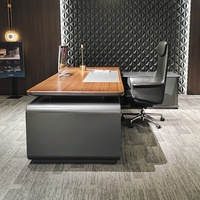 Meja Eksekutif MDF Modern Berkualitas Tinggi Mewah Ergonomis Furnitur Kantor Kayu Tahan Lama Ramah Lingkungan Mudah Dirakit Villa
