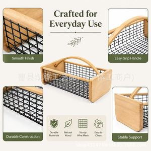 Wrought iron portable fruit basket storage basket multi-functional sundrying basket kitchen countertop fruit and <b>vegetable</b> - Product Image 4