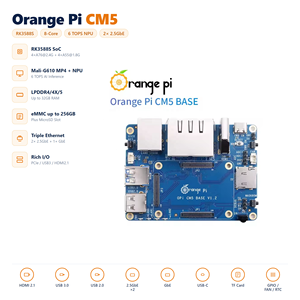 Placa Base HT Orange Pi CM5, Placa de Expansión de Interfaz IO Básica, Diseñada Especialmente para el Módulo de Computación Orange Pi CM5 Integrado - Product Image 1