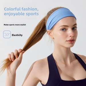 Nueva Diadema Deportiva <span class=keywords><strong>de</strong></span> Yoga Ancha, Transpirable y <span class=keywords><strong>de</strong></span> Alta Elasticidad para Verano, Tejido <span class=keywords><strong>de</strong></span> Nailon que Absorbe la Humedad y el Sudor - Product Image 1