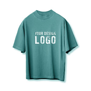 T-shirt pour homme vintage personnalisé Lgoo 250 g/m², poids lourd, impression numérique, coton lavé, noir, surdimensionné - Product Image 6