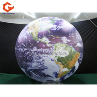 Décoration de plafond éclairage LED boule de terre gonflable gonflable suspendu globe de terre ballon gonflable système solaire planète