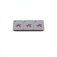 Set Mahjong Amerika Akrilik 4-Lapisan Premium Oranye 166 Ubin Berkualitas Tinggi Mewah Mini Portabel Klasik Poker
