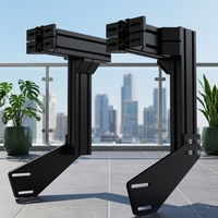 Dudukan Monitor Aluminium T-Slot yang Dapat Disesuaikan, Braket Sudut untuk Monitor, Dudukan Monitor untuk Kokpit Sim Racing, Sim Rig