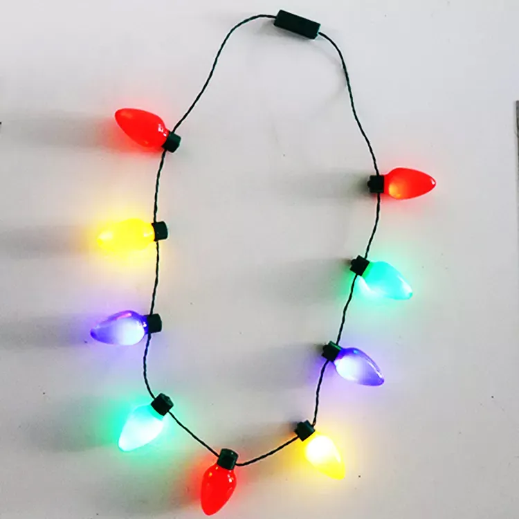 Battery Operated Up Jumbo Bulb Holiday Necklace String Party Decor Led Christmas Light Necklace Christmas Light