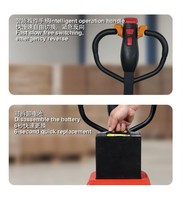 Chariot élévateur électrique compact, largeur totale de 550 mm seulement, adapté aux allées étroites des rayonnages et au transfert par ascenseur
