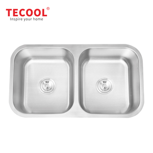 Évier de cuisine double à encastrer, style simple, en acier inoxydable 201/304, design moderne, prix bas - Product Image 1