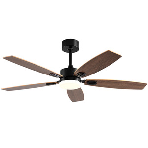 Nordic Style <b>Ceiling</b> <b>Fan</b> Light With Wooden Blades 52 Inch LED Light For Living Room And Study Flush Mount Modern Design - Product Image 4