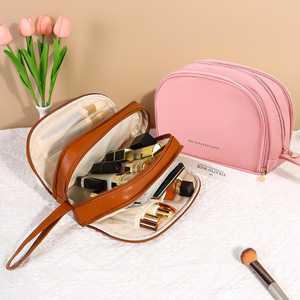 กระเป๋าเก็บเครื่องสำอางหนัง PU มัลติฟังก์ชั่นสำหรับเดินทางความจุขนาดใหญ่สามชั้นพร้อมที่จับนุ่มสำหรับจัดเก็บที่บ้าน - Product Image 2