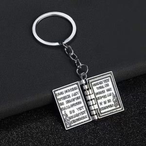 Colgante Vintage de Cruz Sagrada para Hombre y Mujer, Letra de Amor Eterno, Plata Tailandesa, Mini Biblia DIY, Llavero - Product Image 4