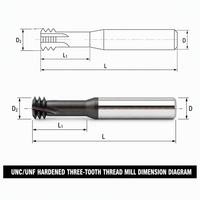 Fresa de Roscar de Carburo Sólido con Recubrimiento de AlTiN, de un Solo Filo y Extendida, HRC45 para Centro de Mecanizado CNC OEM/ODM