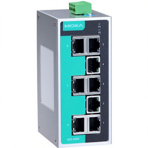 Moxa สวิตช์ EDS-208A-T 8พอร์ตแบบไม่มีการจัดการ24V IEEE 802.3 8x1000Mbps พอร์ต RJ45ราง DIN สวิทช์อีเทอร์เน็ตอุตสาหกรรม - Product Image 2