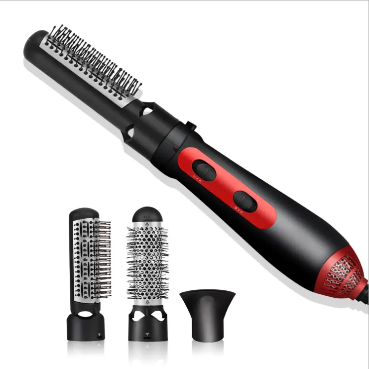 Lightweight 3 in 1 Ionic Hot Blow Air Brush with 2 Styling Attachments, Hair Curler,Straightener Hair Dryer Brush