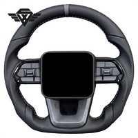Volant de voiture en cuir gris de haute qualité avec surpiqûres, adapté aux Toyota Land Cruiser Prado Hilux LC200 LC300 FJ300 FJ200