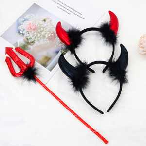 Diadema con Cuernos y <span class=keywords><strong>Plumas</strong></span>, Disfraz Rojo Sexy y Atractivo para Halloween, Cosplay, Disfraces de TV y Cine, Accesorios de Disfraces - Product Image 2