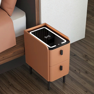 ไม้ชาร์จได้แก้วอัจฉริยะสีเทาอัจฉริยะ<span class=keywords><strong>2</strong></span>เฟอร์นิเจอร์ตู้ข้างเตียงยาวพร้อมที่ชาร์จไร้สาย - Product Image 4